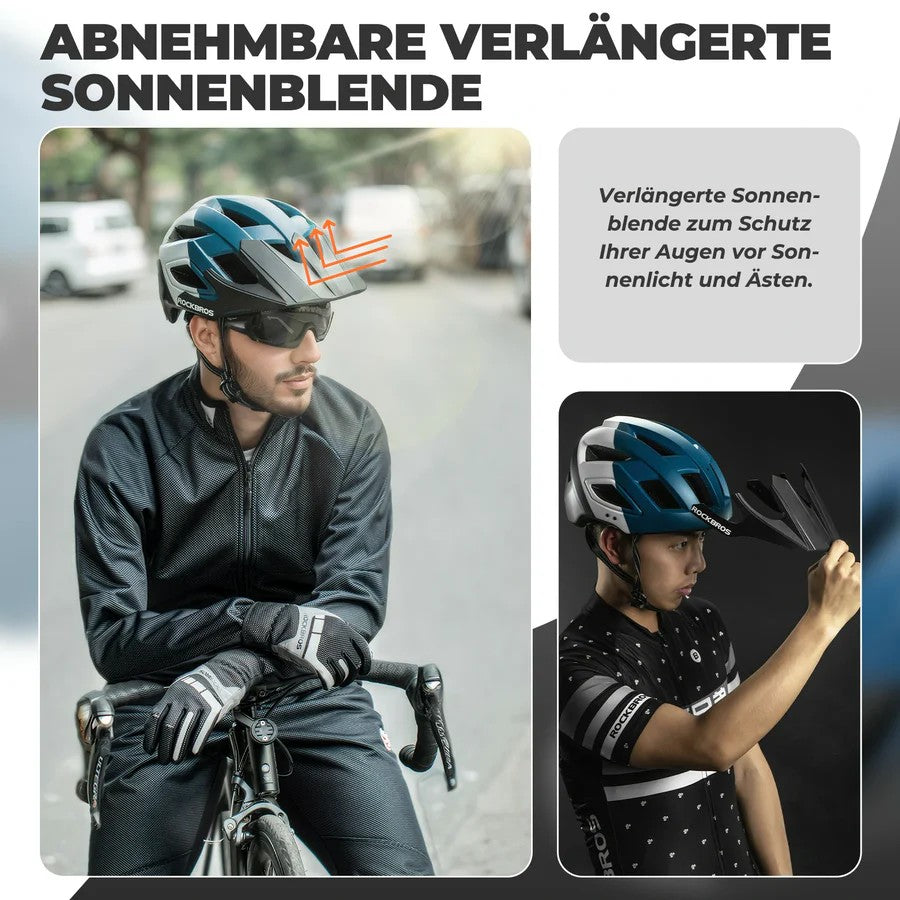 ROCKBROS Trail Fahrradhelm mit Sonnenvisier – MTB Helm