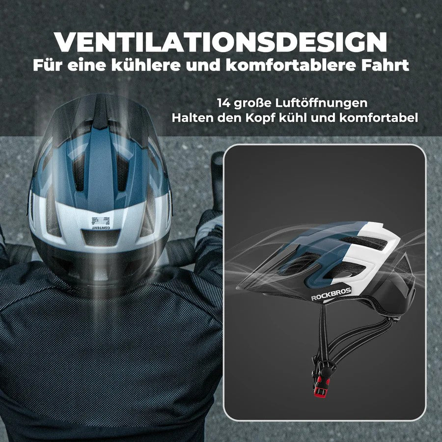 ROCKBROS Trail Fahrradhelm mit Sonnenvisier – MTB Helm