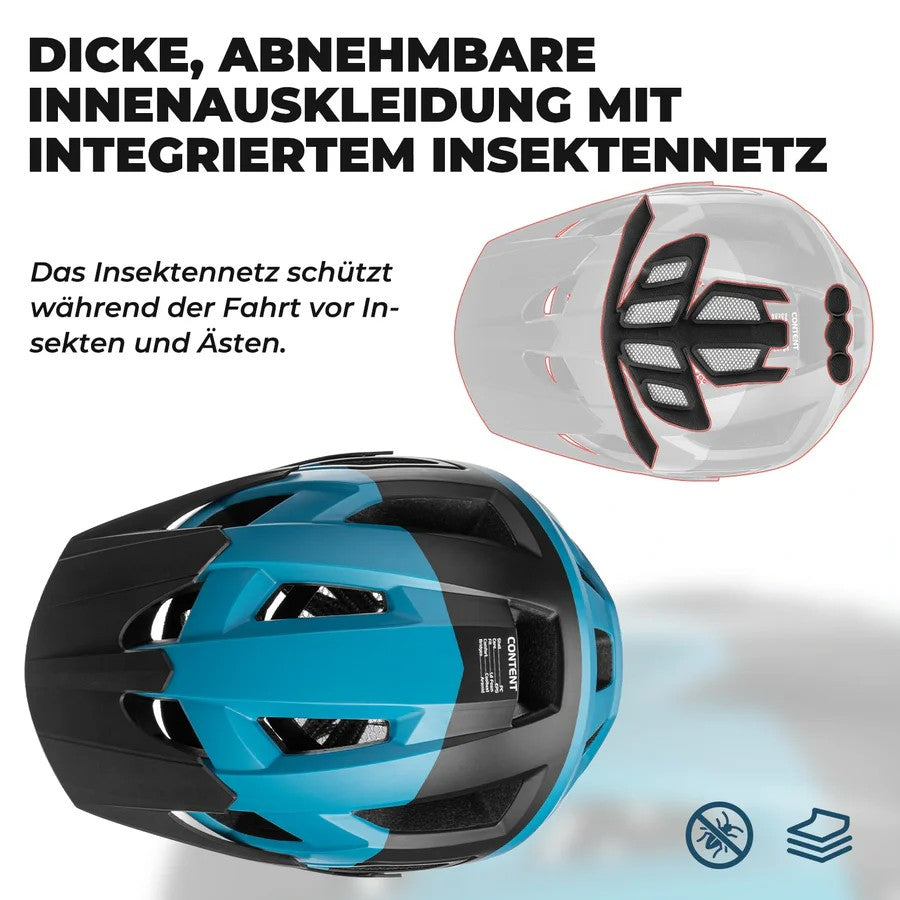 ROCKBROS Trail Fahrradhelm mit Sonnenvisier – MTB Helm