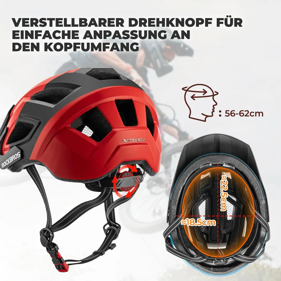 ROCKBROS Trail Fahrradhelm mit Sonnenvisier – MTB Helm