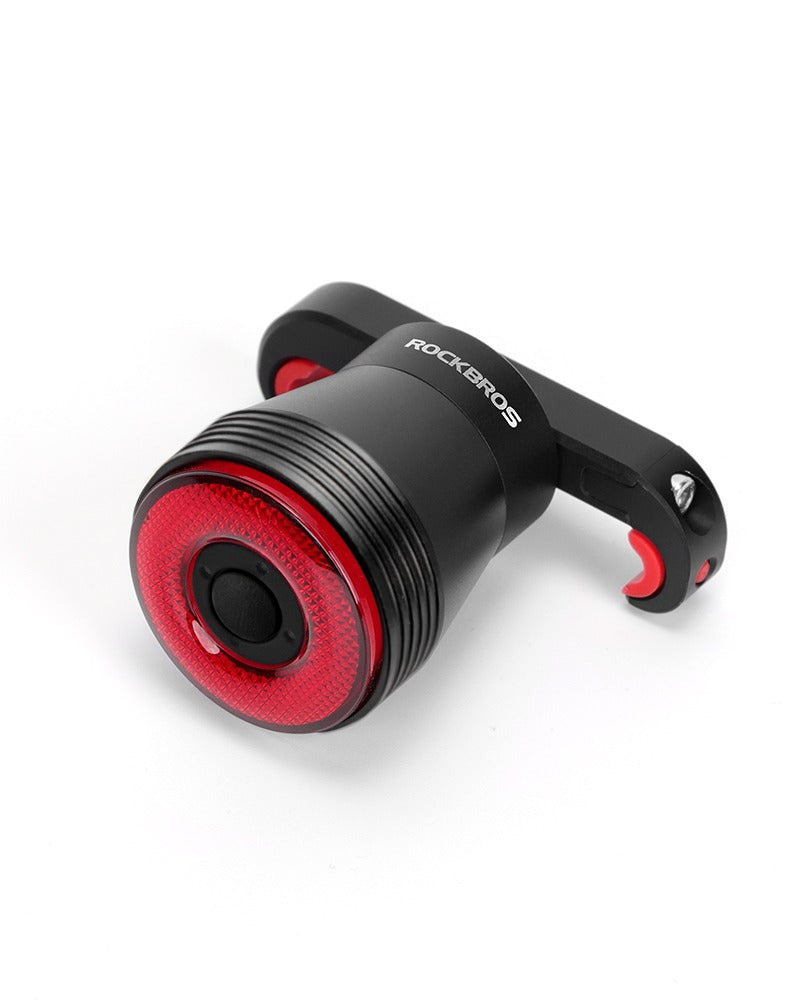 Rockbros Q5 Fahrrad Rücklicht mit intelligentem Stoppsystem, Schwarz