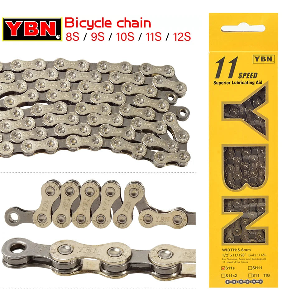 YBN Fahrradkette 9-12 Fach -Leicht, langlebig & präzise
