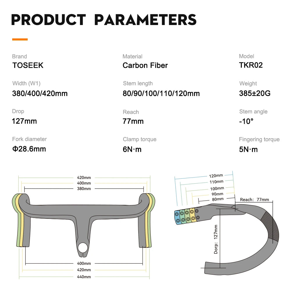 TOSEEK TKR02 Carbon Rennradlenker