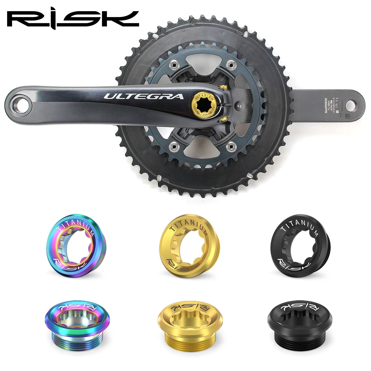 RISK Titan Kurbelschrauben Set RT020 & RT122 – M6x18 & M20x8 – Ultraleicht für Shimano XT, XTR, SLX, Deore
