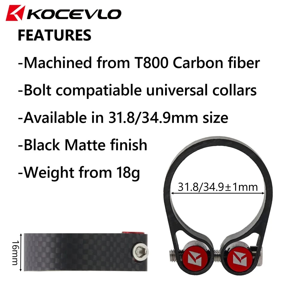 KOCEVLO Carbon Sattelklemme – Ultraleicht