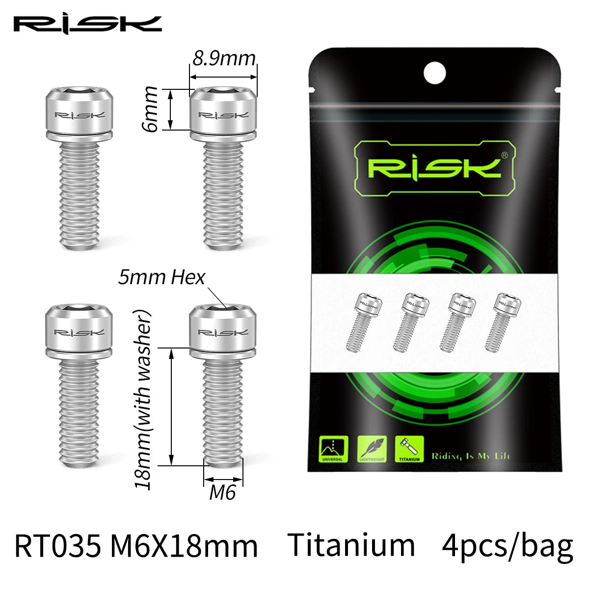 RISK Titanschraube für Scheibenbremssattel