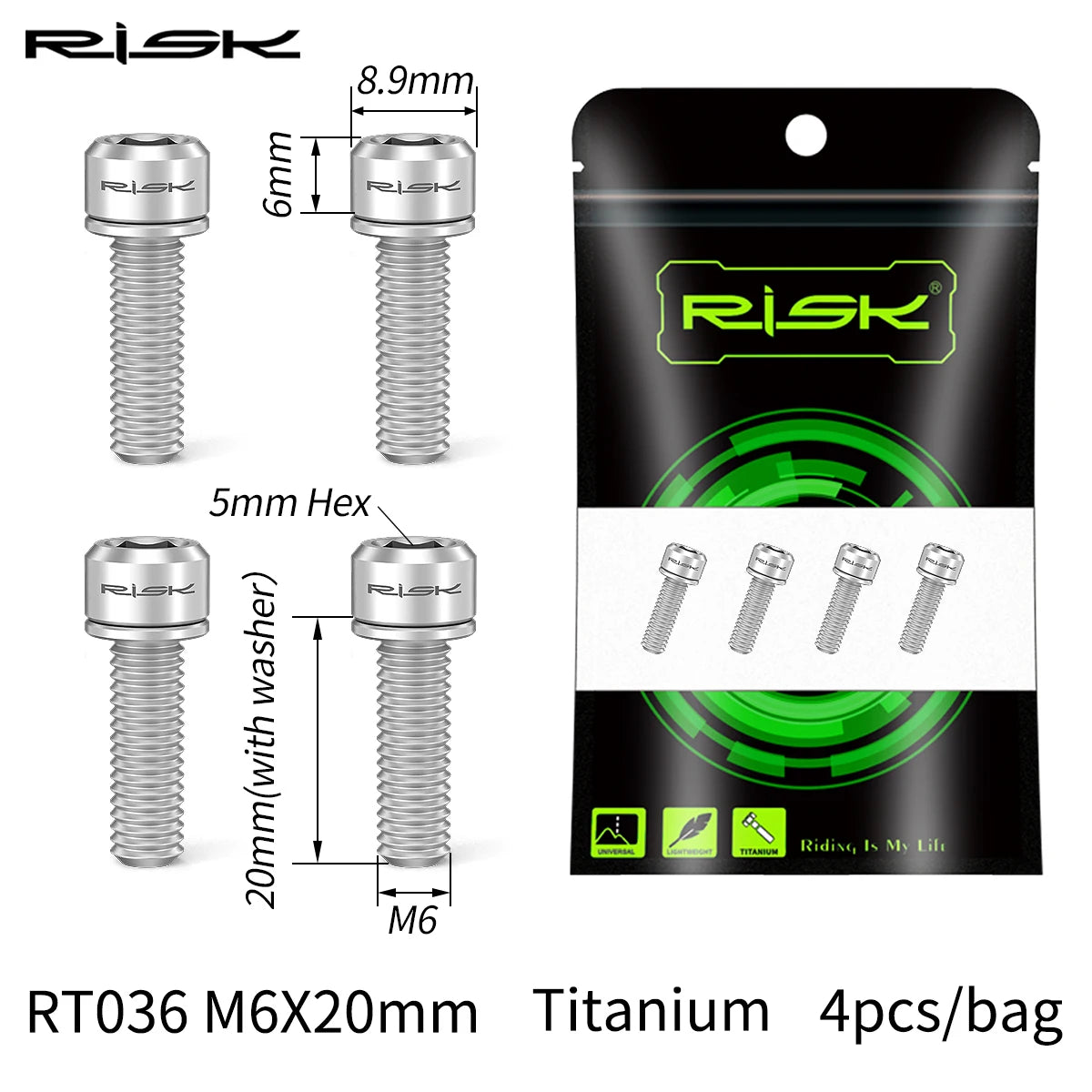 RISK Titanschraube für Scheibenbremssattel
