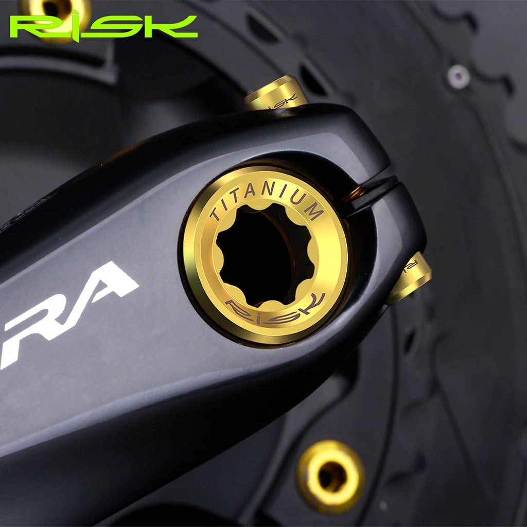 RISK Titan Kurbelschrauben Set RT020 & RT122 – M6x18 & M20x8 – Ultraleicht für Shimano XT, XTR, SLX, Deore