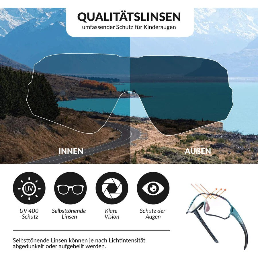 Selbsttönende Kinderfahrradbrille