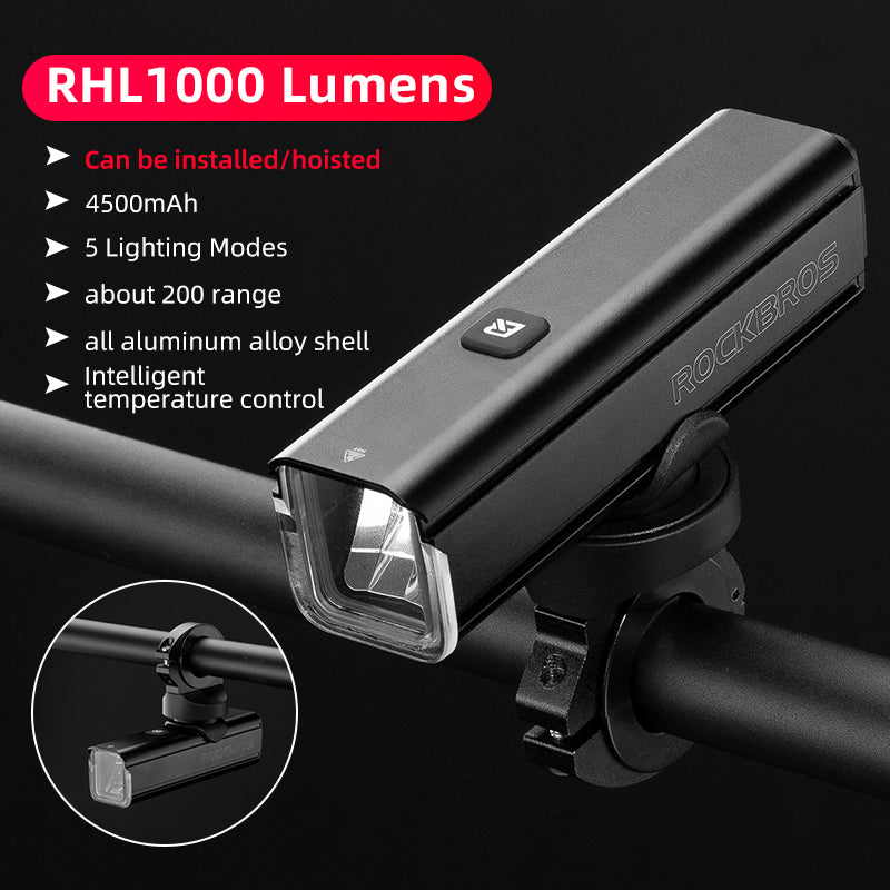 ROCKBROS RHL1000 LED-Leuchte – 1000 Lumen | Smart Sensor | 4500 mAh